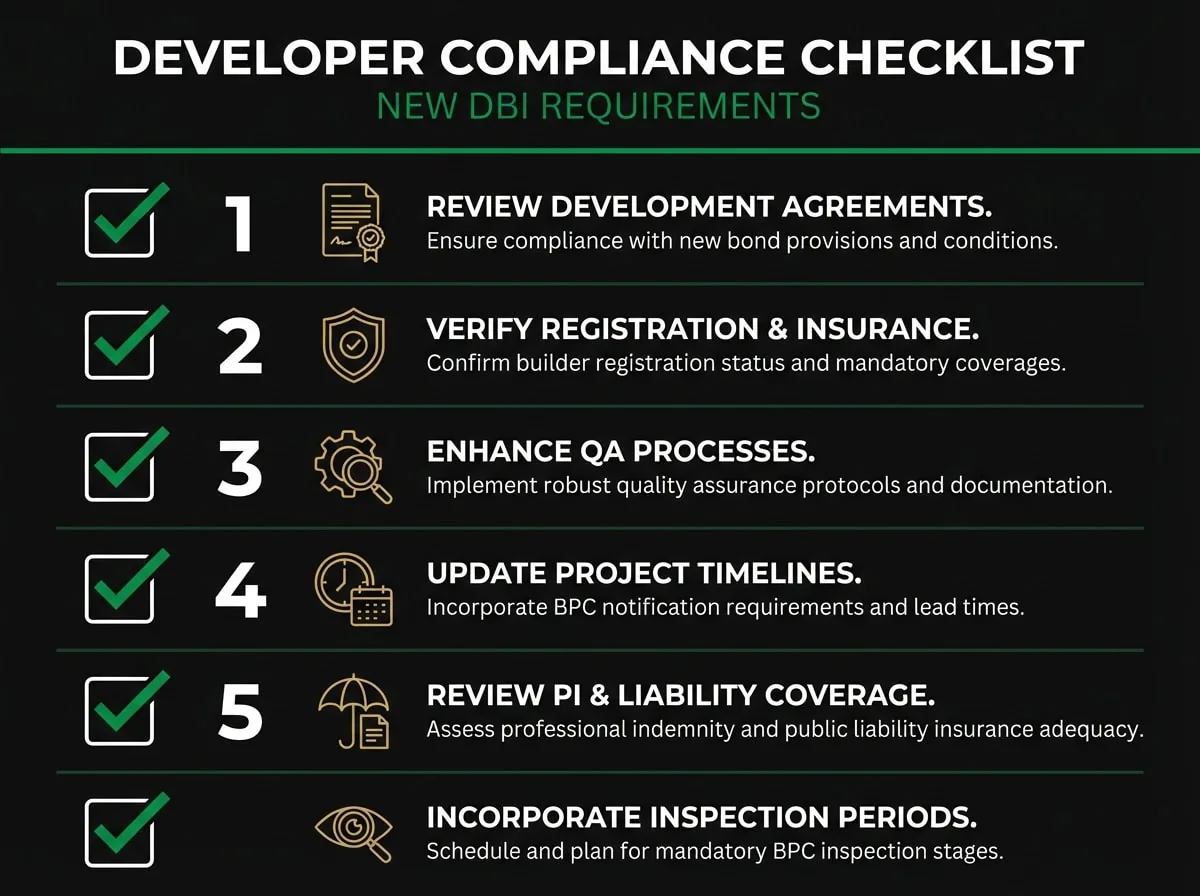 Domestic building insurance compliance checklist for Victorian property developers under new BPC requirements