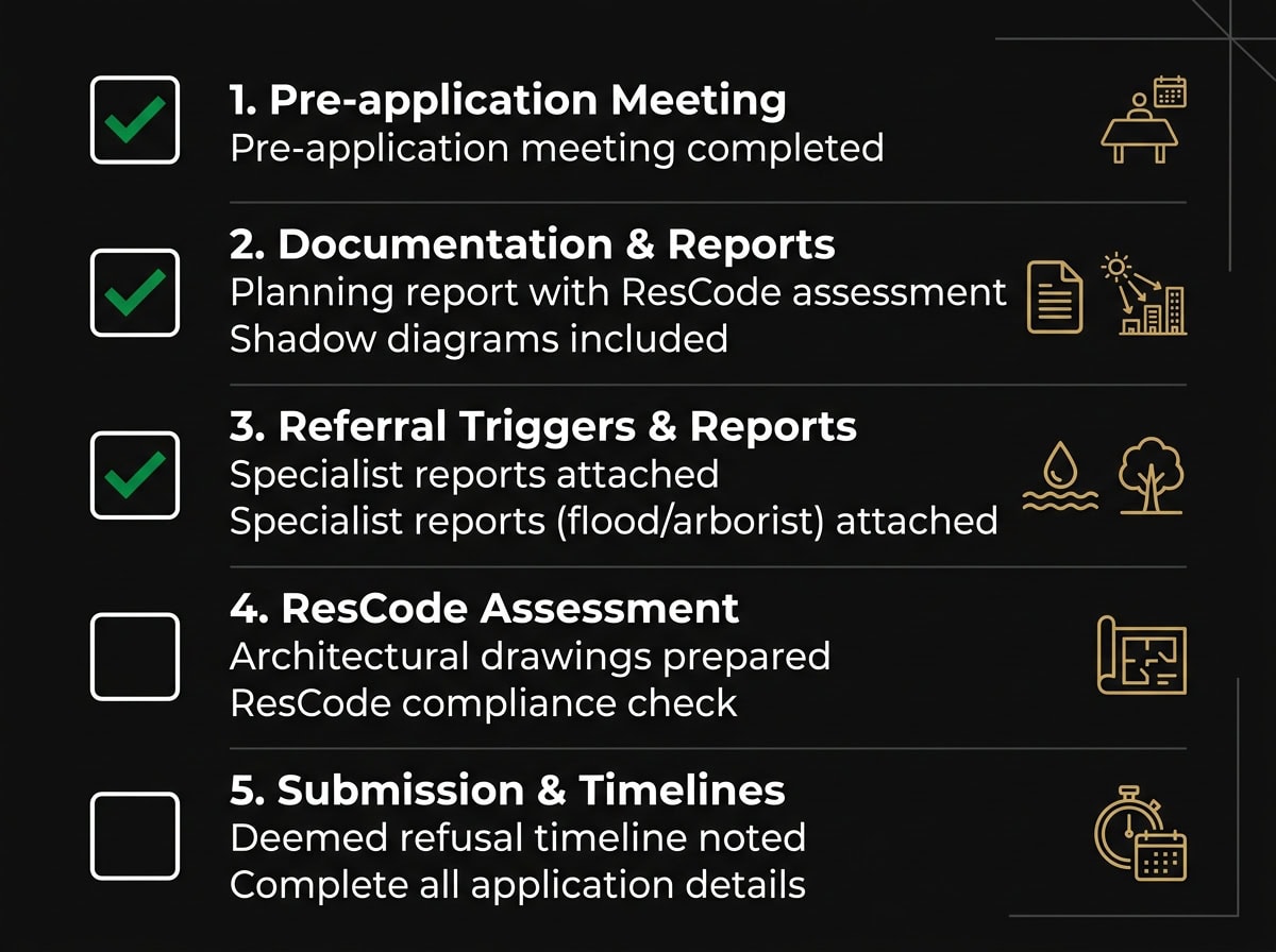 Planning permit application readiness checklist for Melbourne developers under Stage 2 reforms